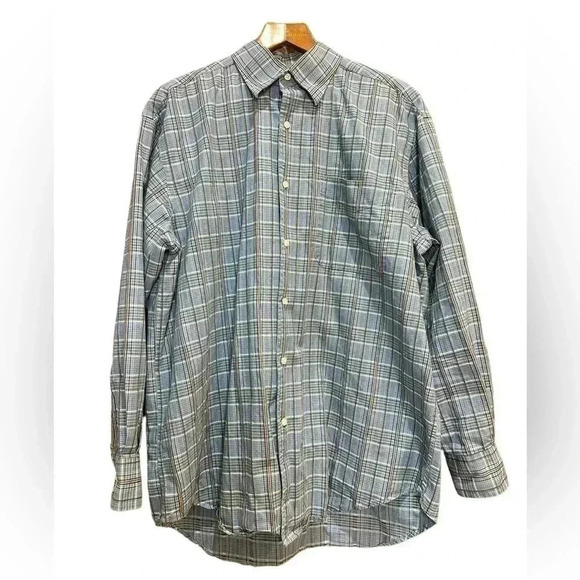 Harold Powell Long-Sleeve Button Down Light Blue Plaid Size L - Picture 1 of 3